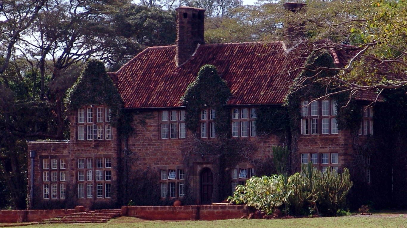 The Giraffe Manor is a historic house in Nairobi which is now a hotel and is famous for its resident herd of endangered Rothschild's giraffes, which guests can feed from their bedroom windows.
