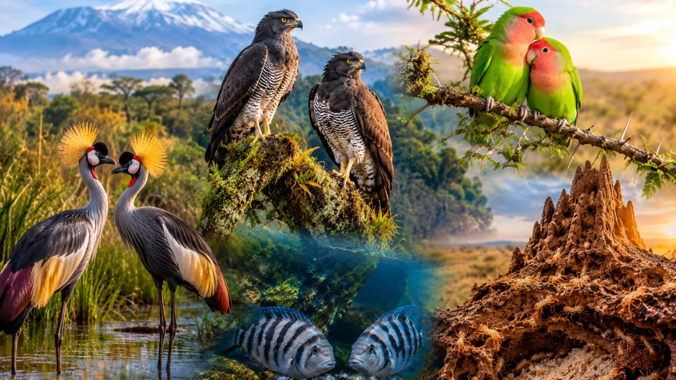 These 5 monogamous wildlife couples are a rarity on a Kenyan safari, from dancing grey crowned cranes to termite kings and queens.